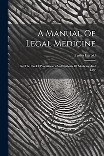 Couverture_A Manual Of Legal Medicine