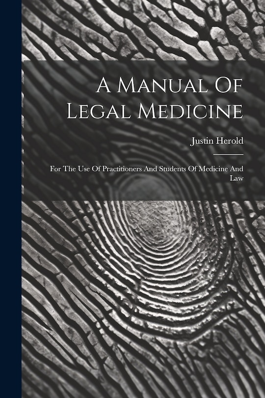 Couverture_A Manual Of Legal Medicine