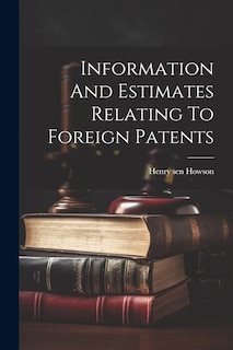 Couverture_Information And Estimates Relating To Foreign Patents