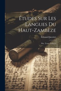 Couverture_Études Sur Les Langues Du Haut-zambèze