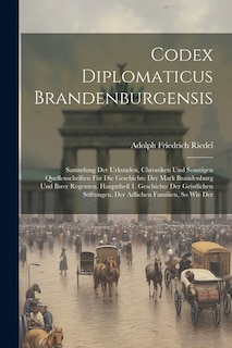 Front cover_Codex Diplomaticus Brandenburgensis