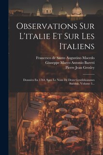 Front cover_Observations Sur L'italie Et Sur Les Italiens
