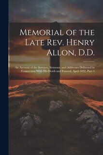 Front cover_Memorial of the Late Rev. Henry Allon, D.D.