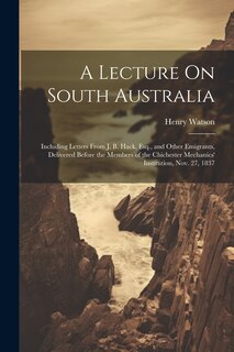 Couverture_A Lecture On South Australia
