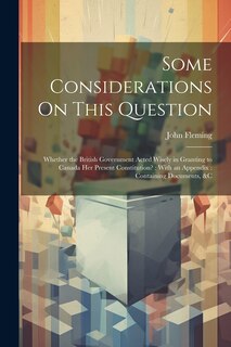 Front cover_Some Considerations On This Question