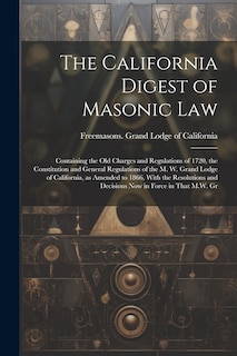 Front cover_The California Digest of Masonic Law