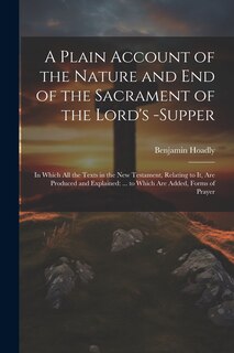 Couverture_A Plain Account of the Nature and End of the Sacrament of the Lord's -Supper