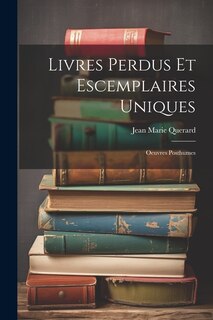 Front cover_Livres Perdus Et Escemplaires Uniques
