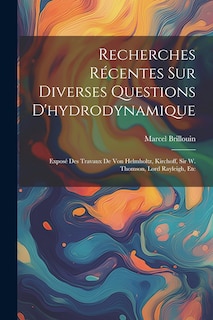 Couverture_Recherches Récentes Sur Diverses Questions D'hydrodynamique