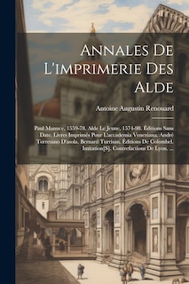 Front cover_Annales De L'imprimerie Des Alde