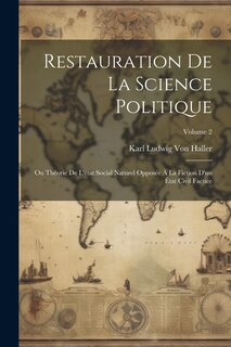Front cover_Restauration De La Science Politique