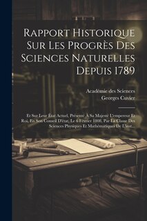 Front cover_Rapport Historique Sur Les Progrès Des Sciences Naturelles Depuis 1789