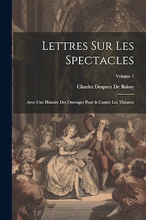 Couverture_Lettres Sur Les Spectacles