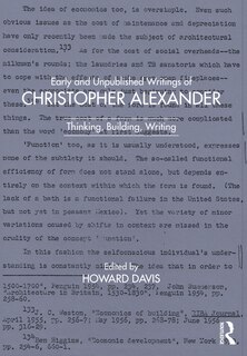 Couverture_Early And Unpublished Writings Of Christopher Alexander