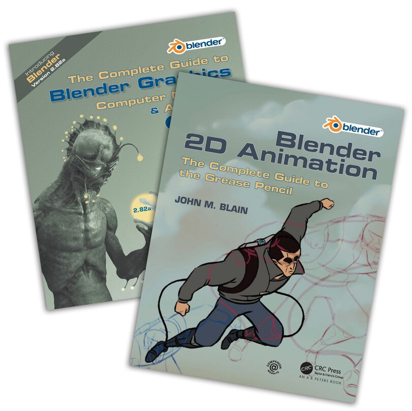 Front cover_'The Complete Guide to Blender Graphics' and 'Blender 2D Animation'