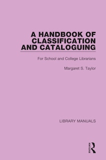Front cover_A Handbook of Classification and Cataloguing