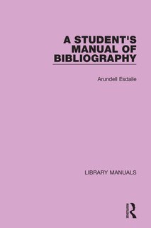 Front cover_A Student's Manual of Bibliography