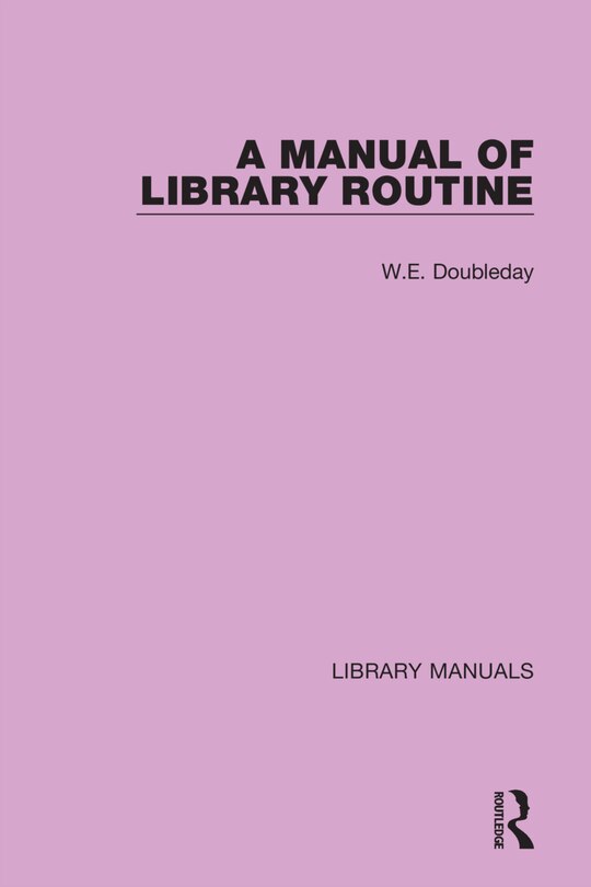 Couverture_A Manual of Library Routine