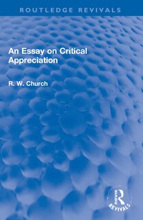 Couverture_An Essay on Critical Appreciation