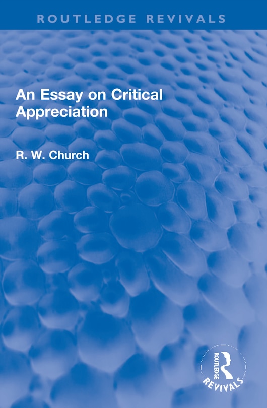 Couverture_An Essay on Critical Appreciation