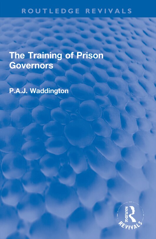 Front cover_The Training of Prison Governors