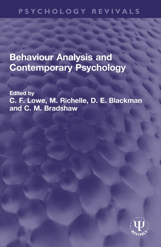 Front cover_Behaviour Analysis and Contemporary Psychology