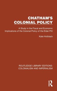 Front cover_Chatham's Colonial Policy