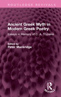 Couverture_Ancient Greek Myth in Modern Greek Poetry