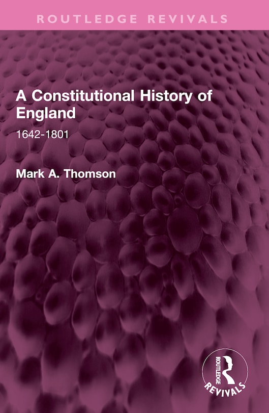 Front cover_A Constitutional History of England