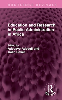 Front cover_Education and Research in Public Administration in Africa