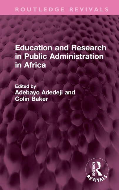 Front cover_Education and Research in Public Administration in Africa