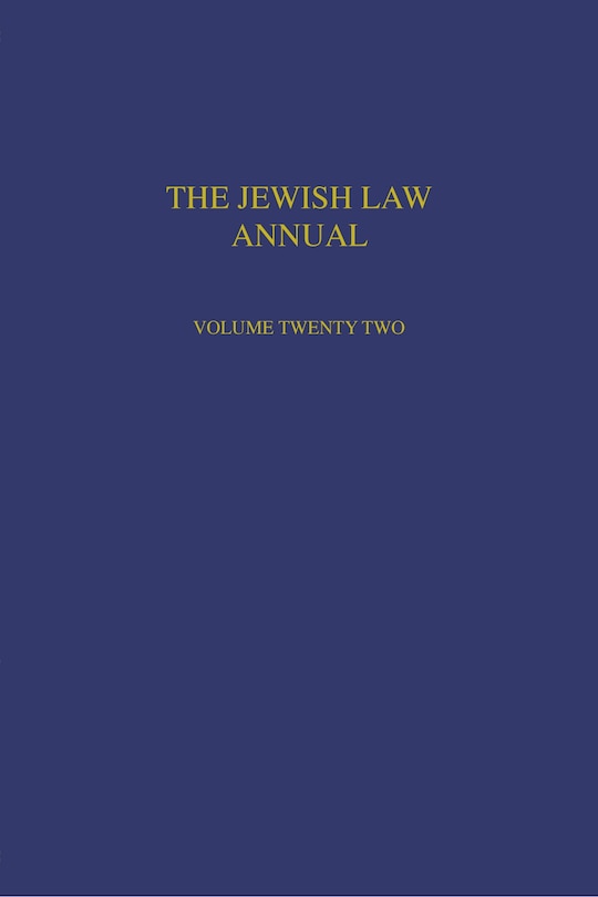 Couverture_The Jewish Law Annual Volume 22
