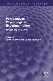 Front cover_Perspectives in Psychological Experimentation