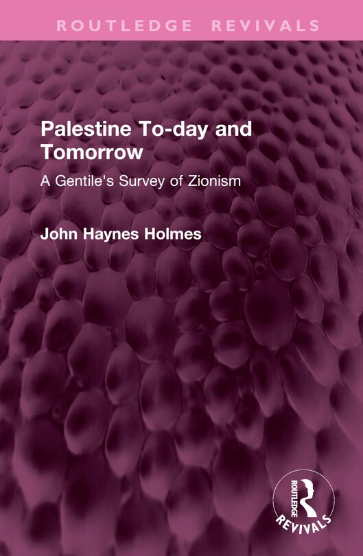 Front cover_Palestine To-day and Tomorrow