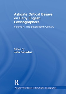 Front cover_Ashgate Critical Essays on Early English Lexicographers