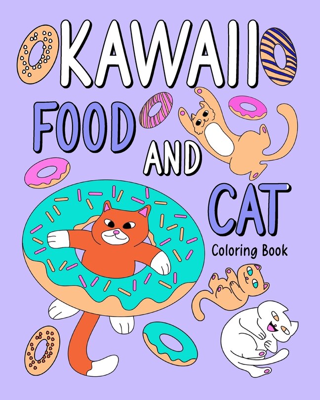Front cover_Kawaii Food and Cat Coloring Book