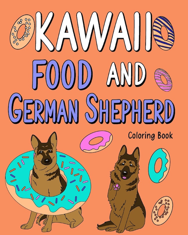 Front cover_Kawaii Food and German Shepherd Coloring Book