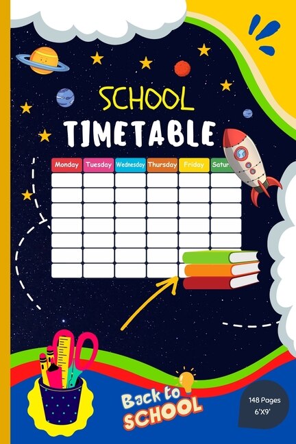 School Timetable: Middle-school / High-school Student Classroom Weekly Planner With To-Do List