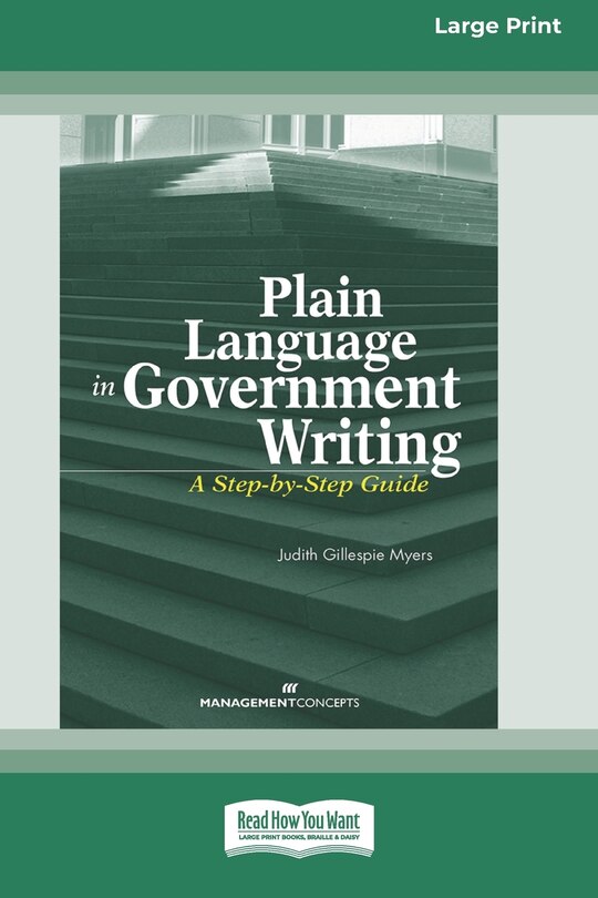 Front cover_Plain Language in Government Writing
