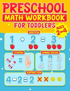 Front cover_Preschool Math Workbook for Toddlers Ages 2-4