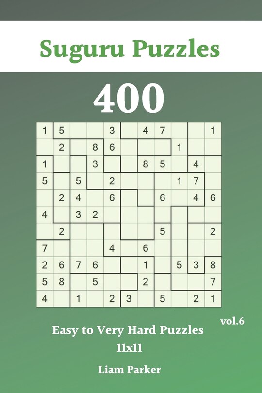 Front cover_Suguru Puzzles - 400 Easy to Very Hard Puzzles 11x11 vol.6