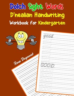 Front cover_Dolch Sight Words D'nealian Handwriting Workbook for Kindergarten