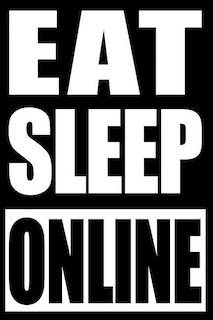 Eat Sleep Online - Gift Notebook for Professional Online Gamers, College Ruled: Medium Spacing Between Lines
