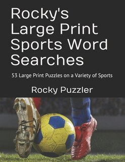 Front cover_Rocky's Large Print Sports Word Searches