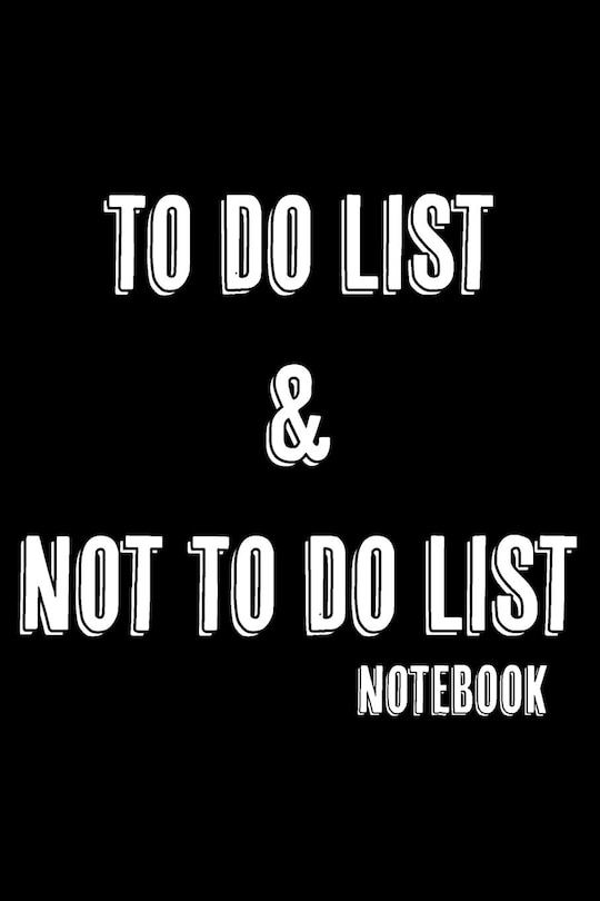 Front cover_To Do List & Not To Do List