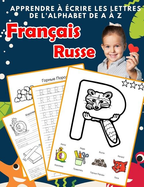 Front cover_Apprendre à écrire les lettres de l'alphabet de A à Z Français Russe