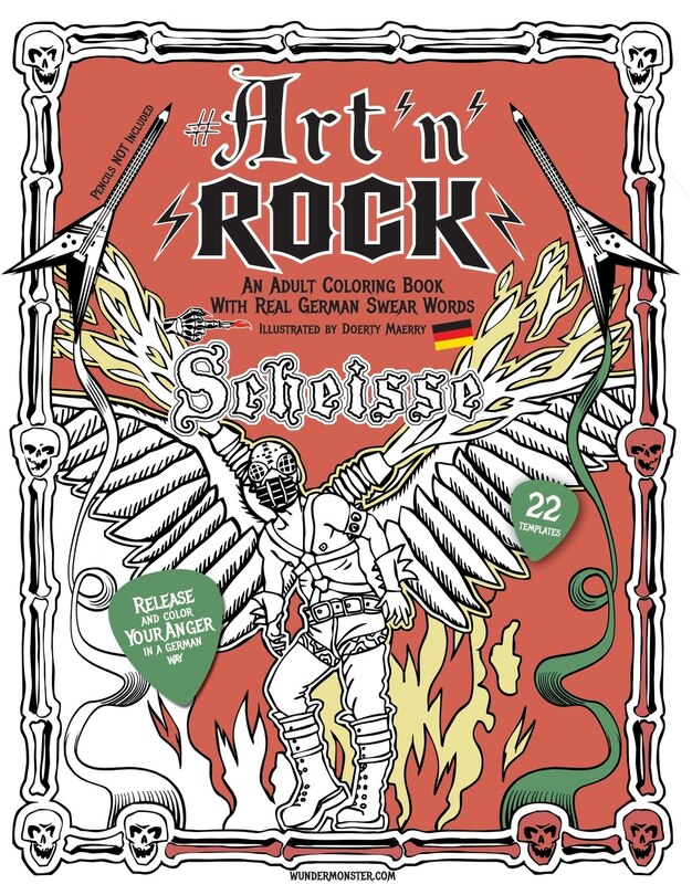 Front cover_ART'n'Rock - An Adult Coloring Book with Real German Swear Words