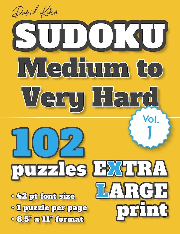 Front cover_David Karn Sudoku - Medium to Very Hard Vol 1