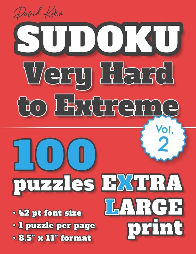Couverture_David Karn Sudoku - Very Hard to Extreme Vol 2