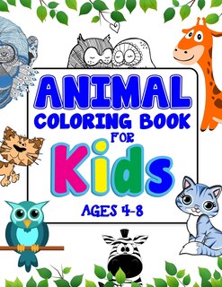 Front cover_Animal Coloring Book For Kids Ages 4-8